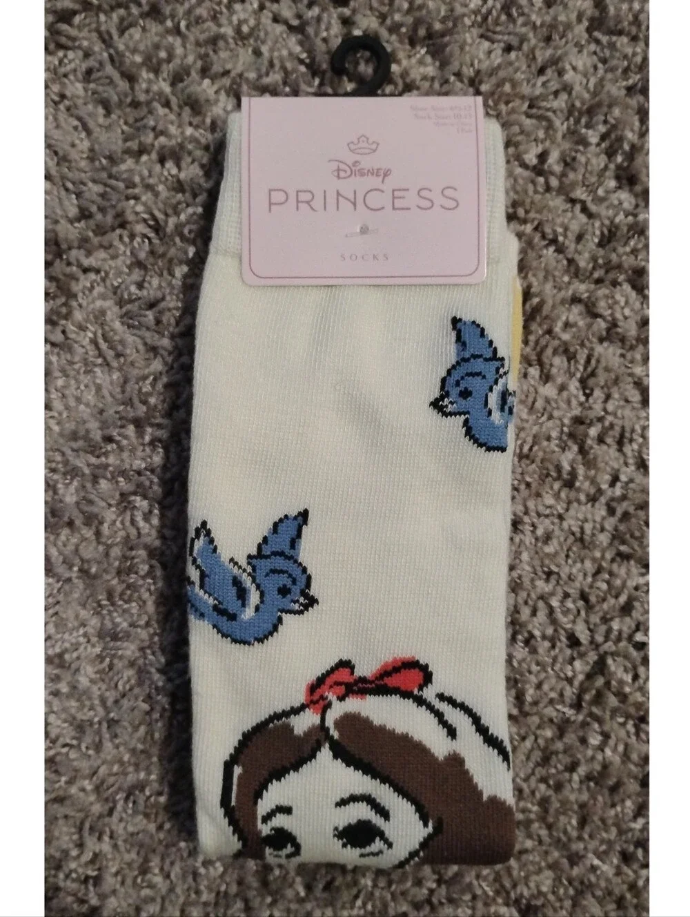 NWT Disney Princess Snow White Crew Socks – Bluebirds Off-White Novelty Socks